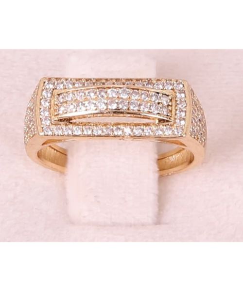 3Diamonds Clove Ring 912 Fashion Rings Gold Plated 16 Mm - Gold