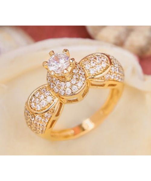 EYIKA Gorgeous Round Yellow Pearl Cubic Zirconia Vintage Women Finger Ring  Gold Silver Color Wedding Party Jewelry Birthday Gift - AliExpress