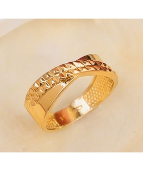 3Diamonds Clove Ring 1028 Fashion Rings Gold Plated 17 Mm - Gold
