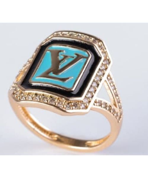 LOUIS VUITTON Gamble Ring Size S Gold-Plated Pink Color Stone