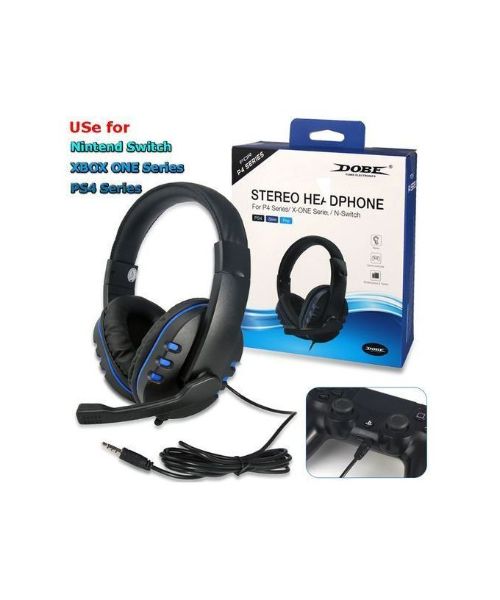 Dobe TY-1731 USB Wired Stereo Microphone Gaming Headphone - Black Blue