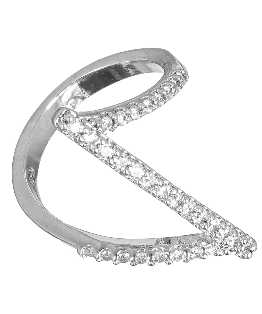 3 Diamonds Fashion Ring Casual Zircon stone For Women Size 17 - Silver