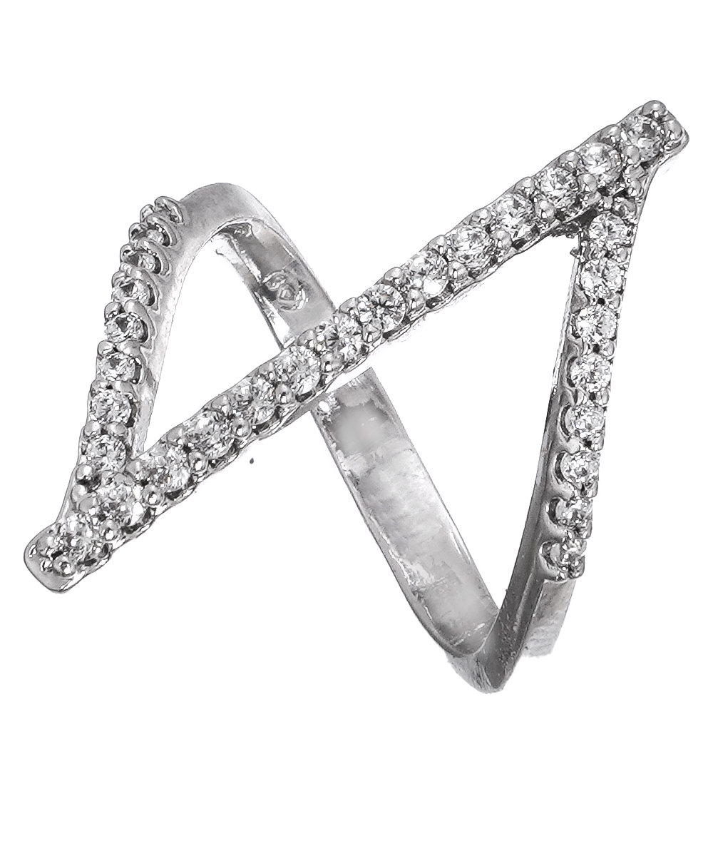 3 Diamonds Fashion Ring Casual Zircon stone For Women Size 18 - Silver