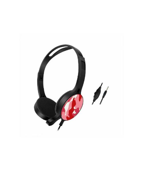 Akz Gm-011 Wired Headset For All Over Ear - Black Red