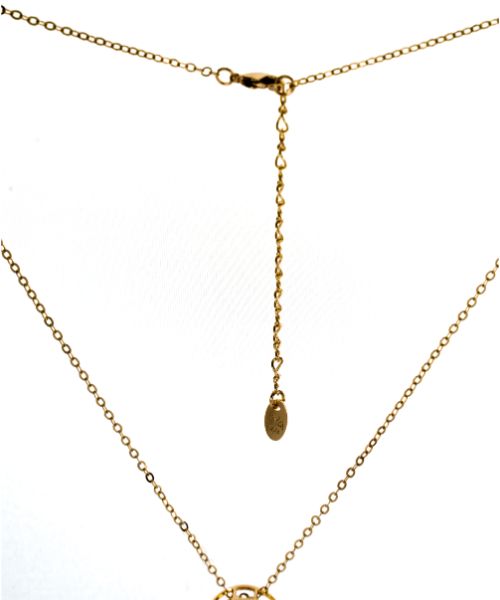 3 Diamonds Circular Chain For Girls With Zircon Stone - Gold