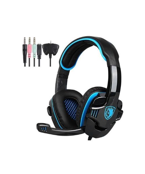 Sades Sa-708Gt Wired Headset For All Over Ear - Blue Black 