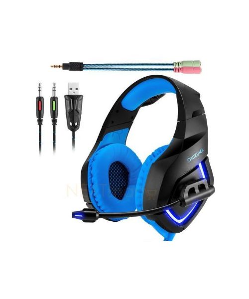 Onikuma Wireless Headphone For Gaming Consoles Over Ear - Black & Blue