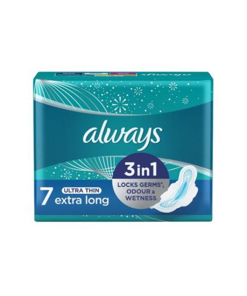 Always Ultra Thin Delight Sanitary Pads Extra Long - 7 Pieces