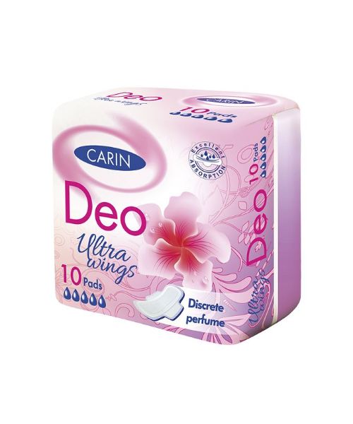 Carin Sanitary Pads Ultra Wings Deo Discrete Perfume - 10 Pieces