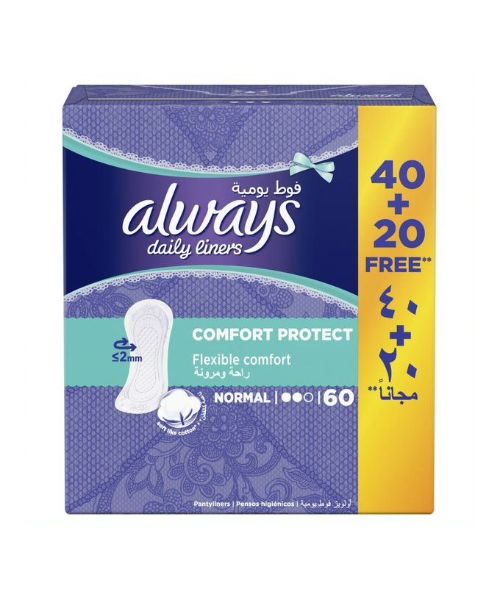 Always Daily Liners Comfort Protect Normal - 60 Pieces