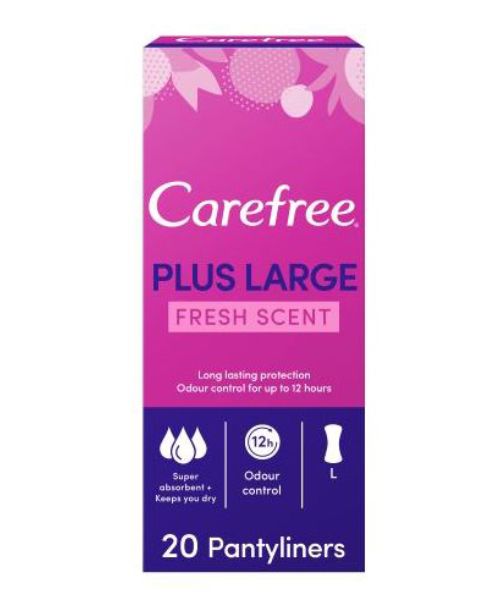 Carefree Panty Liners Plus Scent Fresh Scent Plus Large - 20 Pieces