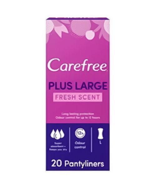 Carefree Sanitary Pads Panty Liners Plus Large Fresh Scent Extra Large - Pieces20