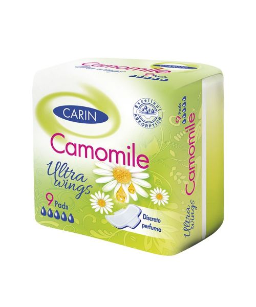 Carin Sanitary Pads Ultra Wings Camomile Discrete Perfume - 9 Pieces
