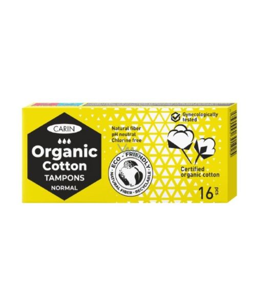 Carin Tampons Organic Cotton Normal - 16 Pieces