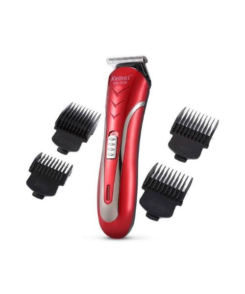 Kemei KM-1409 Rechargeable Professional Hair Shaver - Red