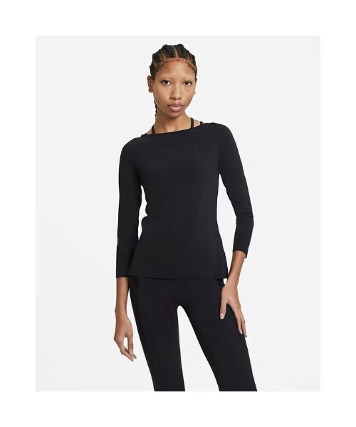 Nike Yoga Luxe Full Sleeve Round Neck T-Shirt For Women - Black