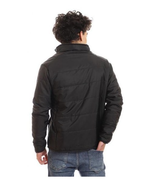 Andora Side Pockets Waterproof Zip Long Sleeves Jacket Midi Length For Men - Black