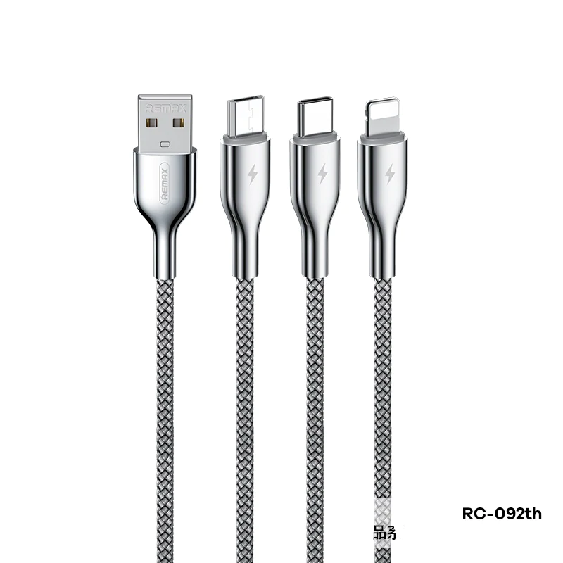 Remax Rc-092Th Charging Cable 3- In-1 Multi Use - Silver