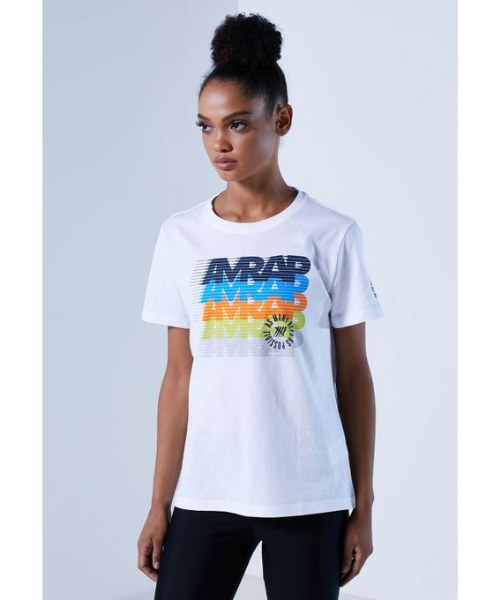 Reebok Crossfit Amrap Repeat Short Sleeve Round Neck Sport T-Shirt For Women White