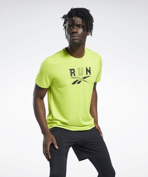 La ciudad paridad esclavo Reebok Speedwick Graphic Short Sleeve Round Neck Running T-Shirt For Men -  Yellow