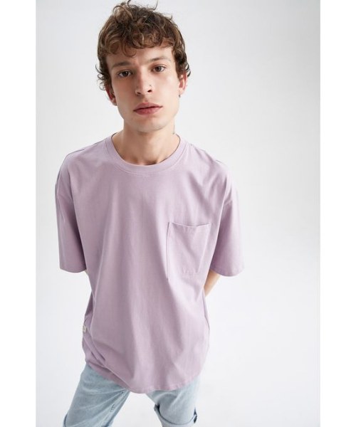 Round-neck T-shirt - Light purple - Men