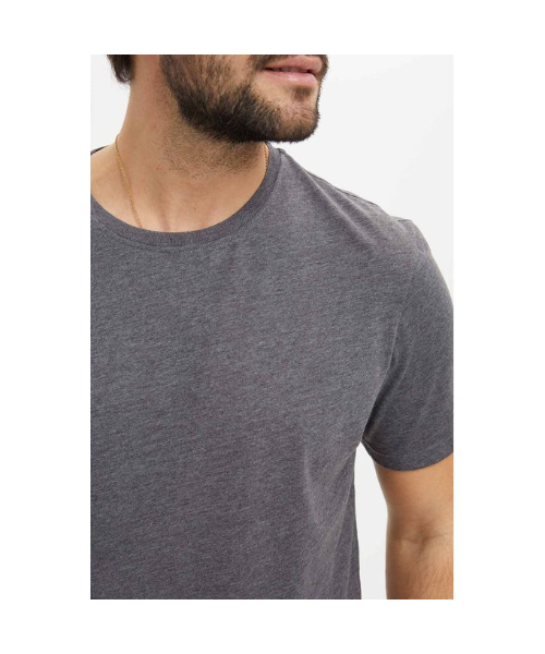 Defacto Short Sleeve Round Neck T-Shirt For Men - Grey