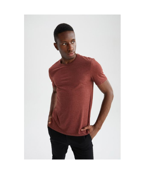 Defacto Short Sleeve Round Neck T-Shirt For Men - Red