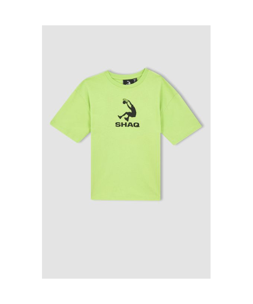 Defacto Short Sleeve Round Neck Cotton T-Shirt For Boys - Green