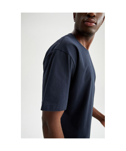 Defacto Short Sleeve Round Neck Cotton T-Shirt For Men - Blue