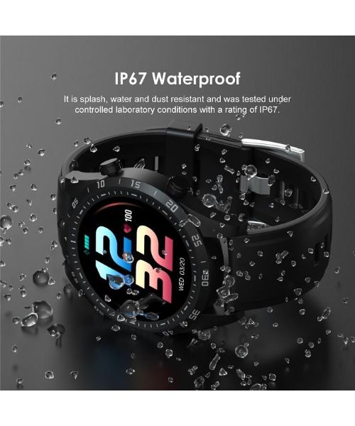 ساعة ذكية تيمبو ذات 24 وضعا تدريب مقاومة للماء من اورايمو - اسود W2 IP67