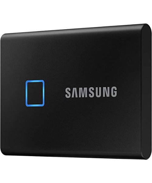 Samsung Mu-Pc1T0K 1TB T7 Portable External SSD Hard Drive With Fingerprint - Black