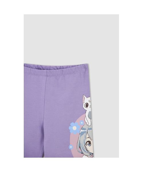 Defacto Legging Pant Slim Fit For Girls - Purple 