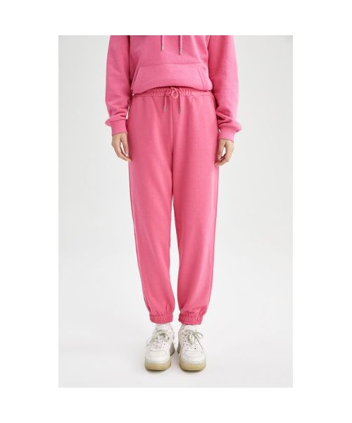 Defacto Straight Drawstring Trousers For Women - Pink