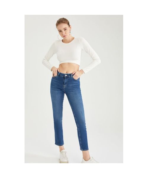 De kamer schoonmaken Conjugeren Ultieme Defacto Straight Jeans For Women - Blue