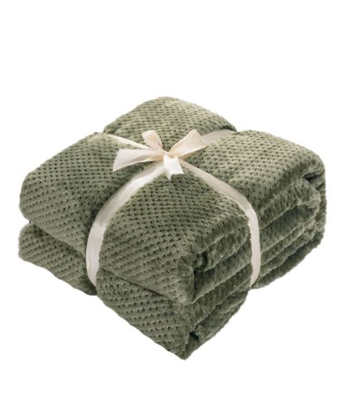 Warming Soft Fluffy Solid Blanket 200x230 Cm -Green