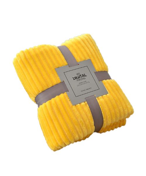 Warming Soft Lightweight Solid Blanket 180x200 Cm -Yellow
