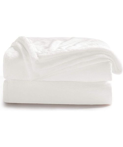 Warming Soft Solid Blanket 150x200 Cm -White