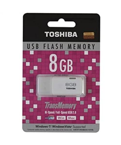 Toshiba TNU-A008G 8GB USB 2.0 Flash Memory - White