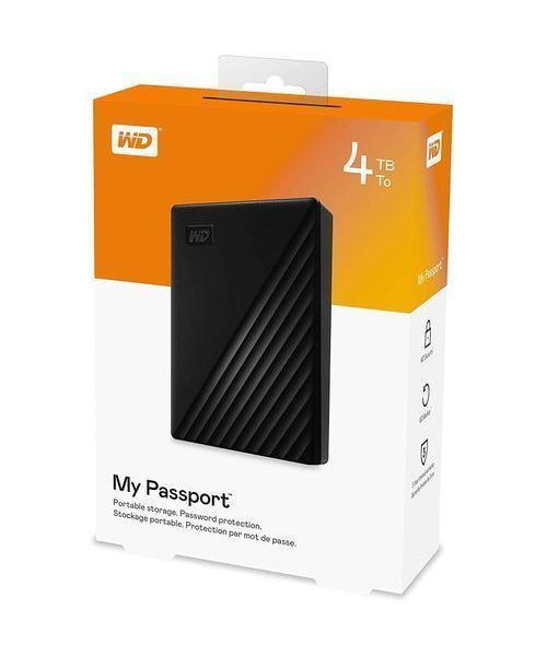 Western Digital My Passport WDBPKJ0040BBK-WESN 4TB External Hard Drive HDD USB 3.2 - Black