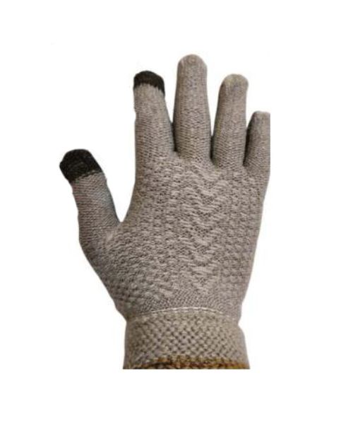 Winter Full Finger Gloves And There Finger Touch Screen Tips For Men - Grey