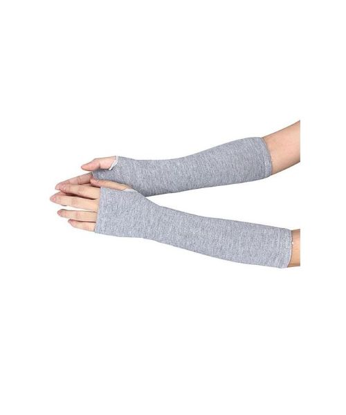 Winter Fingerless Wool Long Arm Gloves For Women - Grey