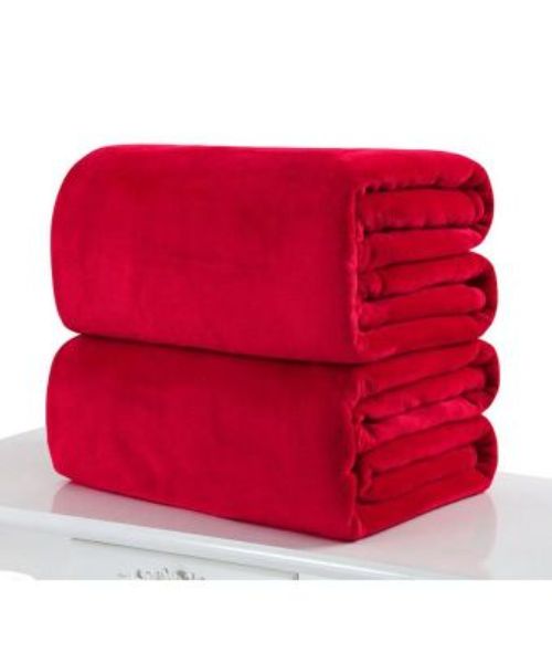 بطانية دافئة فائقة النعومة ساده - احمر 50x70سم