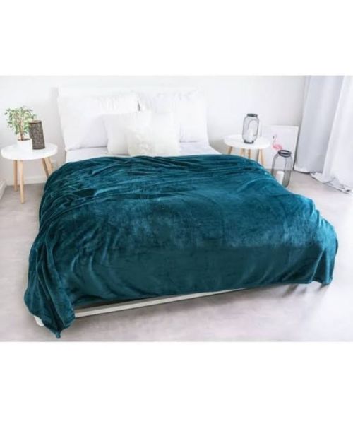Line Sleep Warming Solid Blanket -Petrolum 200X220 Cm 