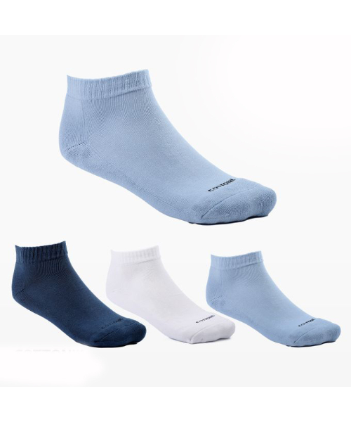 Solo Long Neck Socks Cotton Solid For Men Set Of 3 Pairs -