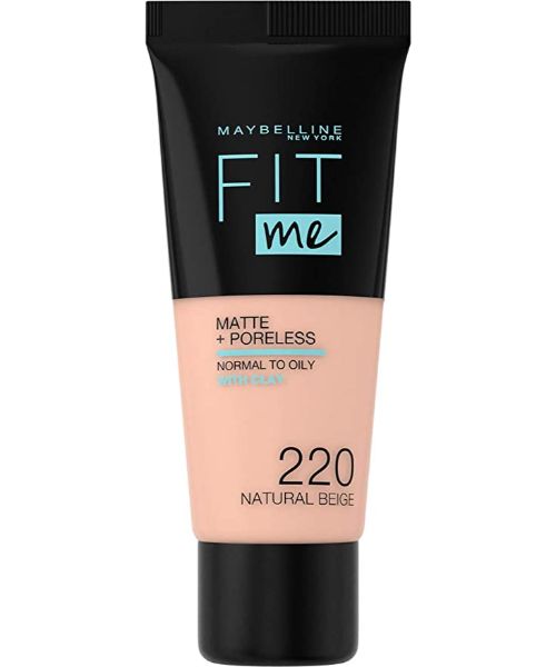 Maybelline New York Fit Me Matte With Pore less Face Foundation 220 Natural Beige - 1.01 oz 