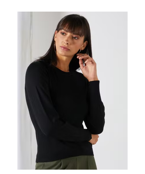 bitter industrie formule Jacqueline de Yong Basic Round Neck Full Sleeve Pullover For Women - Black