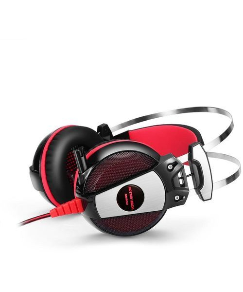 سماعة رأس سلكي لاسلكي بميكروفون للألعاب من كوشن إيتش GS500 - أحمر اسود 