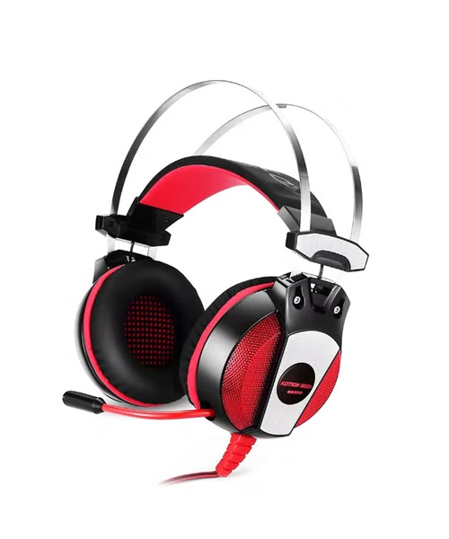 سماعة رأس سلكي لاسلكي بميكروفون للألعاب من كوشن إيتش GS500 - أحمر اسود 