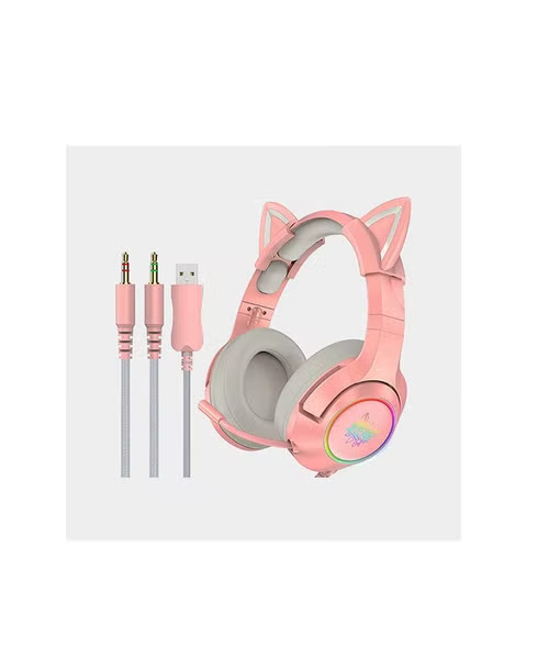 Onikuma Headphone Wired With Microphone For Gaming 111190-Asv3 - Pink