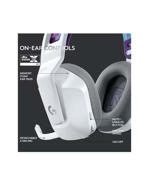 Logitech Headphone Wireless With Microphone For Gaming 981-000883 - White